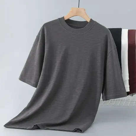 350g重磅美式纯棉t恤男士短袖夏季半袖潮流宽松上衣服竹节棉体恤商品大图