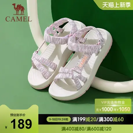 骆驼女鞋2023夏季新款百搭休闲运动凉鞋女中跟休闲耐磨时尚沙滩鞋商品大图