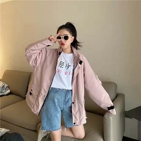 软妹日系可爱设计感休闲学生工装风外套女春秋百搭复古2021年新款商品大图