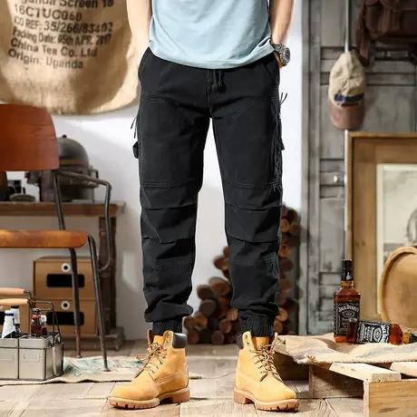 Modi Nick/摩帝尼克男士直筒潮牌工装裤束脚运动宽松休闲裤男长裤商品大图