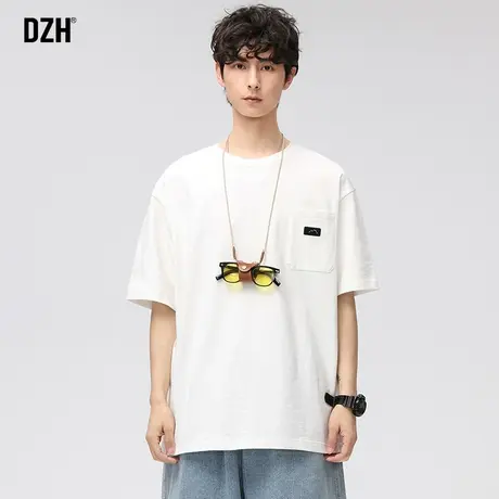 男士白色重磅t恤男短袖夏季男款潮牌情侣装衣服宽松上衣半袖体恤商品大图