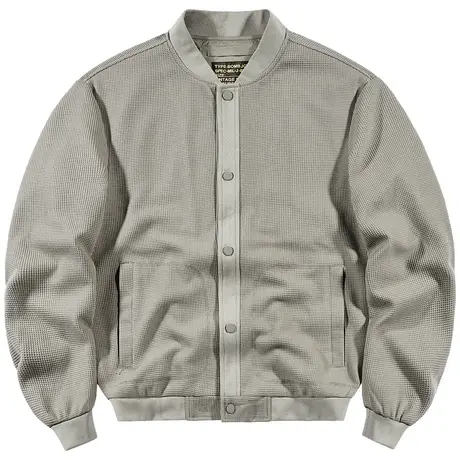 VIP华夫格外套男士春秋宽松休闲飞行夹克短款设计感潮牌ins棒球服商品大图