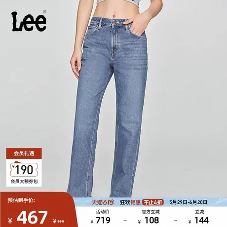 Lee商场同款25春夏新品429标准中腰直脚中蓝色女牛仔裤潮流A05041商品大图