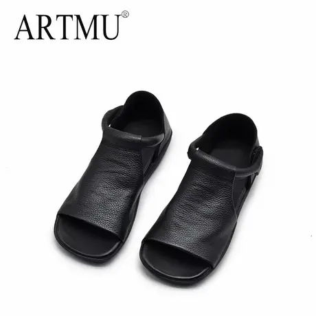 Artmu阿木夏季新款平底凉鞋女休闲软底外穿凉皮鞋大码41真皮女鞋图片