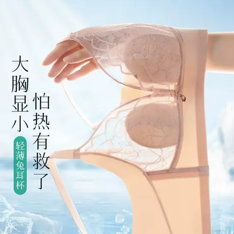 梦芭蒂夏季薄款大胸显小内衣女上托防垂穿衣显瘦文胸罩2025新款商品大图