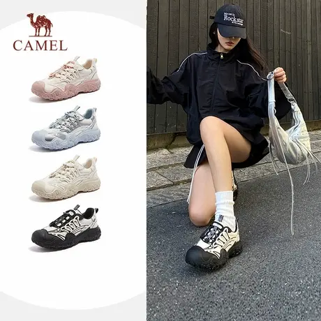 直播  骆驼女鞋新款丑萌鞋女厚底徒步运动登山鞋休闲老爹鞋商品大图