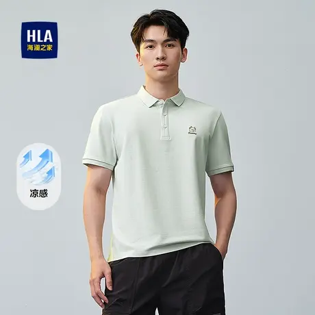 HLA/海澜之家轩辕小将联名短袖POLO衫25春夏新款遮热纱时尚T恤男图片