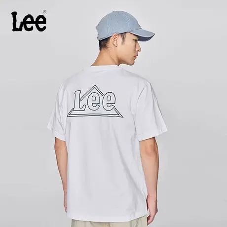Lee商场同款25春夏新品舒适版圆领三角徽标印花Logo男短袖T恤休闲商品大图