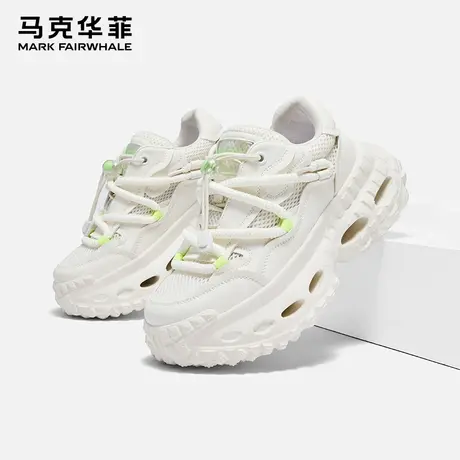 马克华菲男鞋夏季透气2025新款网面厚底增高老爹鞋男士休闲运动鞋商品大图