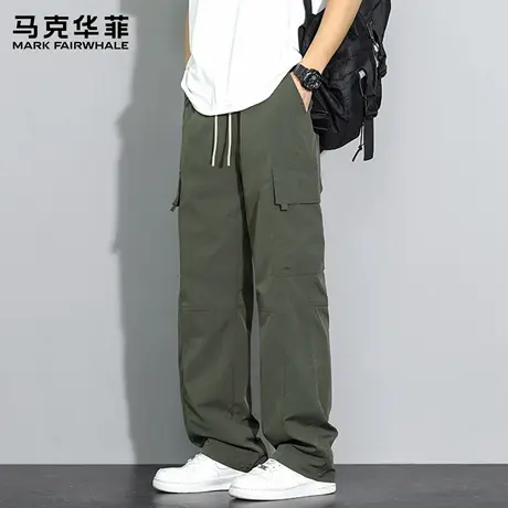 马克华菲高街直筒伞兵裤男士2025新款秋季百搭美式潮流休闲裤子X商品大图