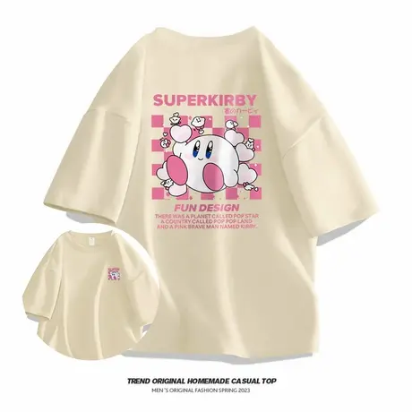 Soinku/潮型库国潮卡比短袖t恤男女情侣夏季纯棉半袖日系宽松衣服商品大图