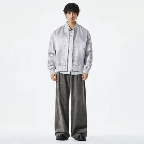 雪中飞女2025秋季新款时尚百搭休闲宽松显瘦短款棒球领夹克外套商品大图