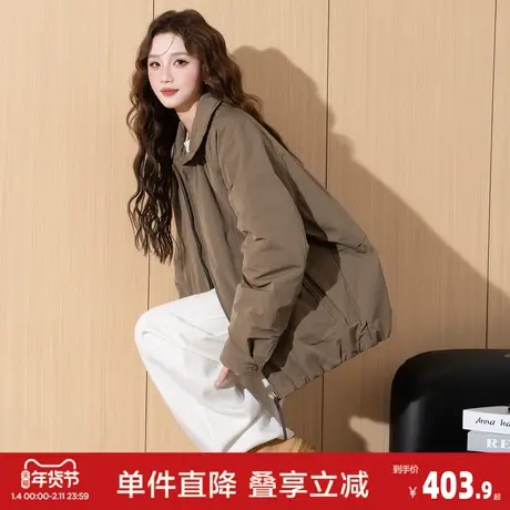 唐狮2025冬季翻领羽绒外套女式上衣高级感外穿小个子保暖外衣女图片