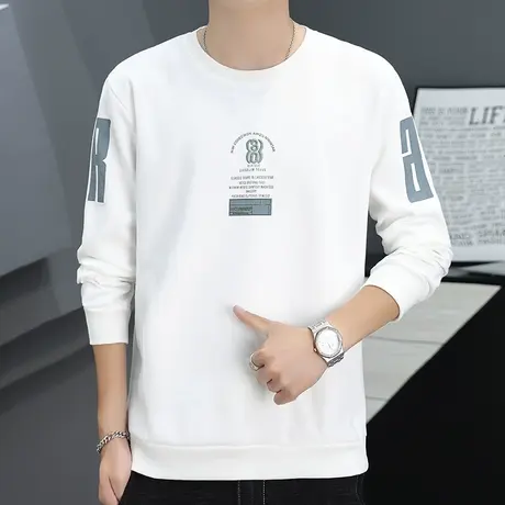 95棉卫衣男士2023春秋新款ins潮流打底衫学生长袖t恤宽松休闲上衣图片