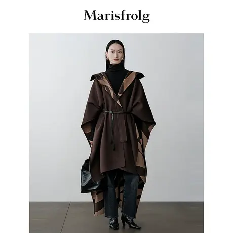 【商场同款】玛丝菲尔冬季新款灰色纯棉复古微喇牛仔裤女商品大图