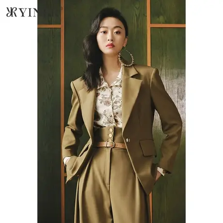 【1996系列】音儿女装冬新款一粒扣西装领短外套商品大图