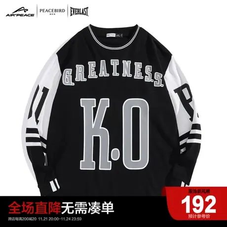 【AIRxPEACE】太平鸟男装everlast联名纯棉时尚长袖T恤BDCC4A24图片