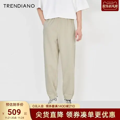 TRENDIANO官方2023新款秋季立体字母宽松百搭休闲束脚裤长裤男图片