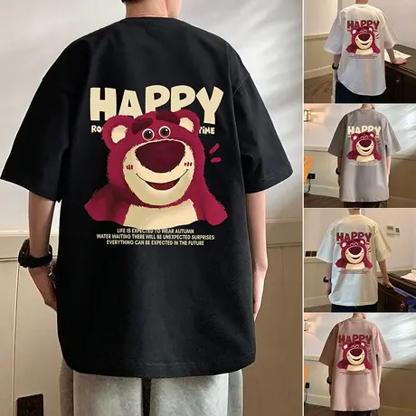 短袖t恤男潮牌vibe风夏季宽松体恤半袖vintage美式复古高街上衣服商品大图