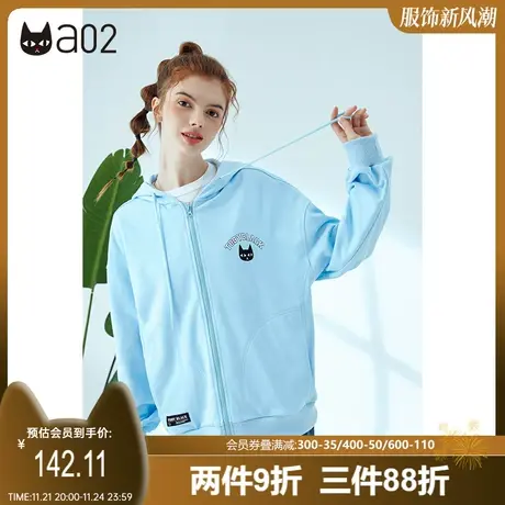 a02宽松连帽外套女秋新款甜酷潮牌百搭休闲上衣简约潮流外套商品大图