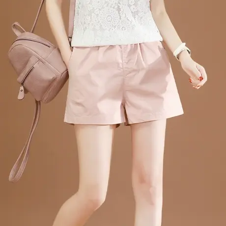 韩潮袭人松紧腰休闲短裤子女夏季薄款2024年新款宽松直筒阔腿热裤商品大图