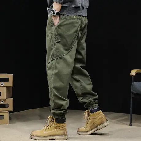工装裤子男潮牌束脚春季2024新款宽松大码男士哈伦休闲男裤春秋款商品大图