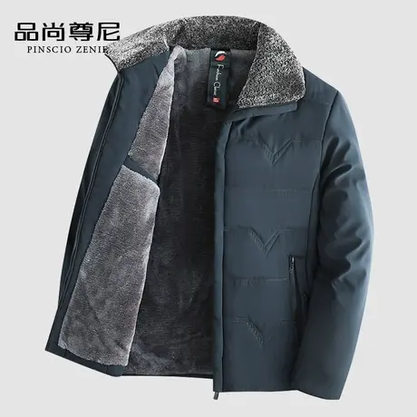 老年人冬装男爷爷装加绒加厚棉衣外套翻领休闲短款棉袄冬季爸爸装商品大图