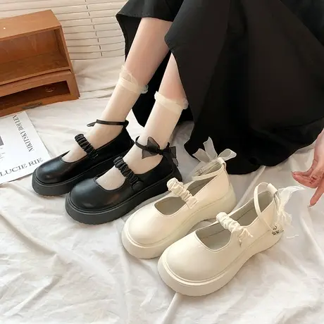 法式玛丽珍鞋女款秋季2023新款鞋子英伦风软底单鞋厚底女鞋小皮鞋图片