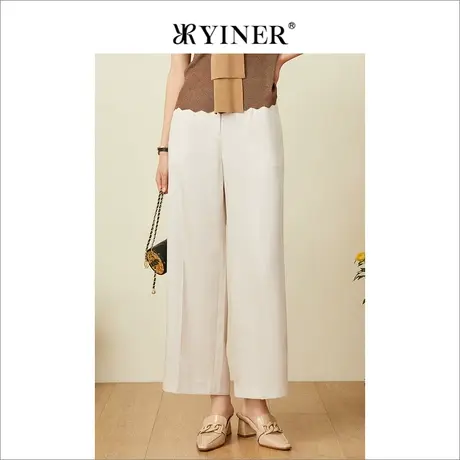 YINER音儿女装2022夏季简约阔腿西裤休闲裤商品大图