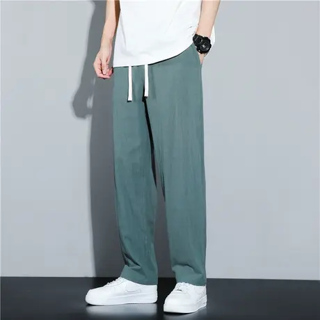 棉麻休闲裤男春季oversize阔腿宽松裤子美式高街春秋亚麻直筒裤图片