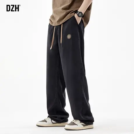 男生莱赛尔垂感牛仔裤男直筒宽松春季裤子男款潮牌美式2024年新款商品大图