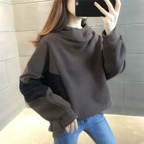 韩版女装2023年新款秋装加绒加厚宽松女士卫衣外套ins潮秋冬百搭商品大图