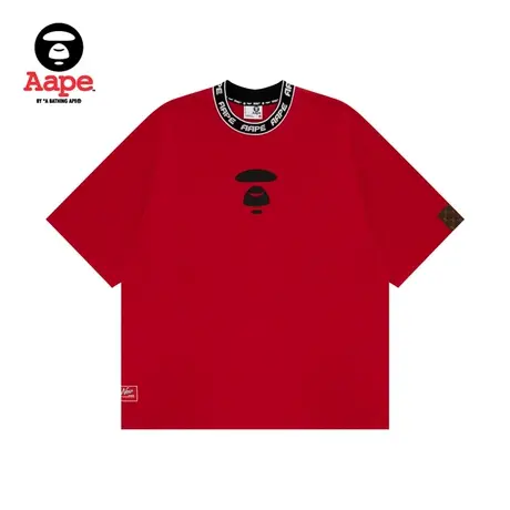 Aape旗舰店男装春夏串标猿颜印花简洁宽松短袖T恤1350XXK商品大图