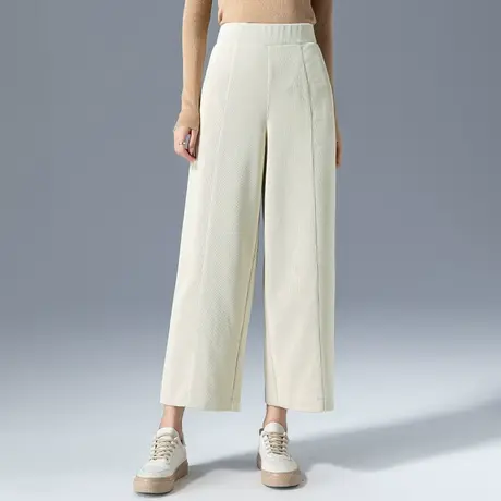 高腰小个子阔腿裤女2023年新款春秋妈妈裤子秋季休闲九分裤直筒裤商品大图