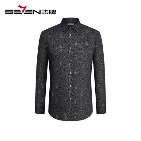 【商场同款】柒牌男装长袖衬衫男2023秋季新款中青年时尚休闲衬衣商品大图