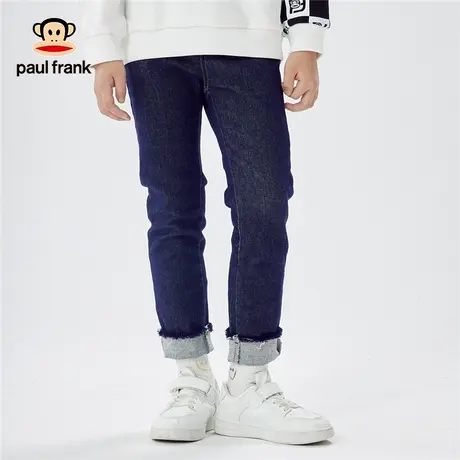 大嘴猴童装儿童春秋牛仔裤女童修身长裤2023新款中大童裤脚流苏潮商品大图