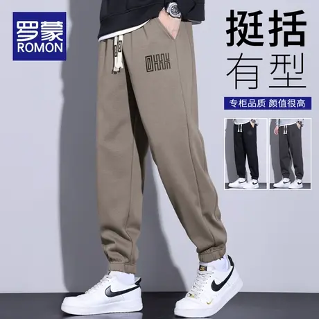 罗蒙卫裤男秋冬季加厚裤子2023新款宽松运动裤男士休闲裤运动长裤商品大图