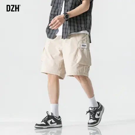 男士工装短裤男夏季薄款速干裤男款米色裤子休闲宽松五分裤大裤衩商品大图