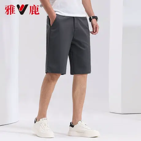 雅鹿夏季2025新款直筒商务休闲男士短裤薄款舒适松紧腰百搭短裤图片