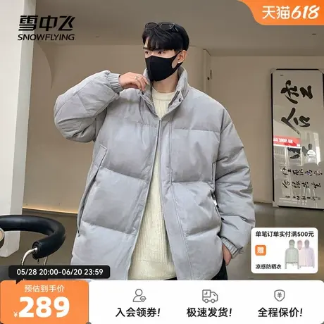 雪中飞2025秋新款男女情侣短款立领羽绒服宽松休闲运动保暖中性商品大图