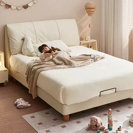 全友家居现代简约真皮儿童床1米5男孩儿童房女孩卧室公主床商品大图