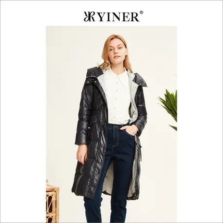 YINER音儿女装2022冬季新款长款加厚保暖鸭绒羽绒服商品大图