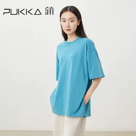 蒲PUKKA 原创设计女装2023夏季新品针织棉宽松廓形圆领短袖T恤商品大图