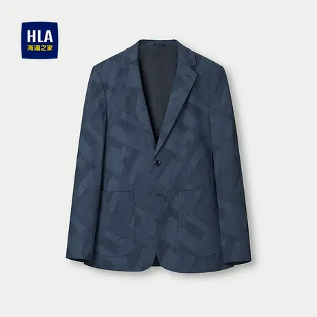 HLA/海澜之家修身平驳领休闲西服25春秋新胸针点缀商务绅士外套男图片