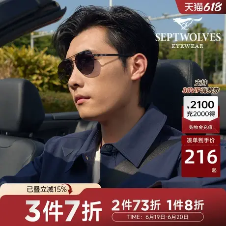 七匹狼墨镜男士商务眼镜太阳镜潮流眼镜配休闲眼镜盒蛤蟆镜驾驶镜商品大图