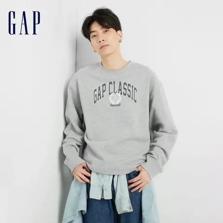 【自播间专享】Gap男女装秋季2023新款LOGO宽松碳素软磨抓绒卫衣图片