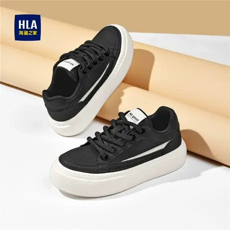 HLA/海澜之家男鞋新款夏季潮流百搭舒适板鞋经典增高耐磨休闲鞋男商品大图