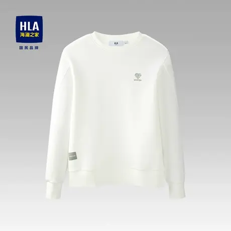 HLA/海澜之家亦心即为系列卫衣2024春季新珠地圆领刺绣长袖男商品大图