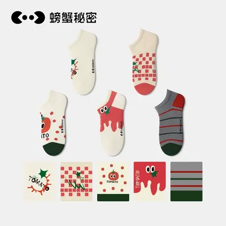 螃蟹秘密袜子女短袜浅口女夏季运动可爱夏季款薄不掉跟隐形袜船袜商品大图
