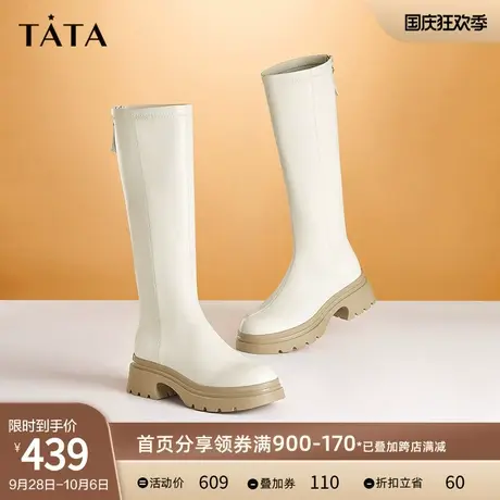 Tata他她时尚厚底骑士靴长筒靴女瘦瘦靴长靴2023冬新款W6NA1DG2图片